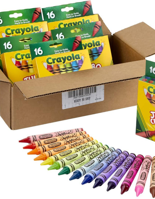 Load image into Gallery viewer, Jumbo Crayons Bulk, 6 Sets of 16 Large Crayons for Toddlers &amp; Kids, School Supplies, Gifts [Amazon Exclusive]
