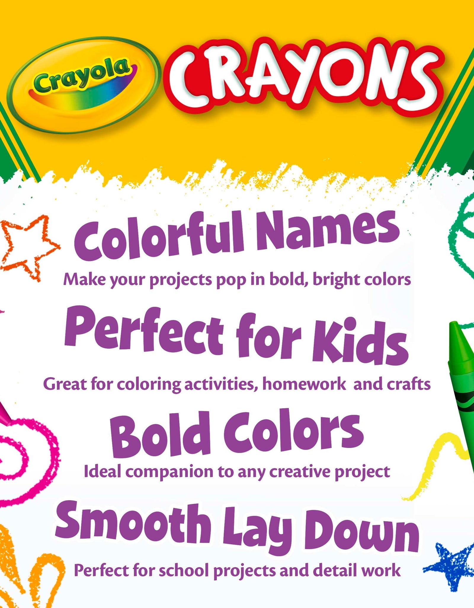 Classic Crayons, Back to School Supplies for Kids, 8 Ct, Art Supplies