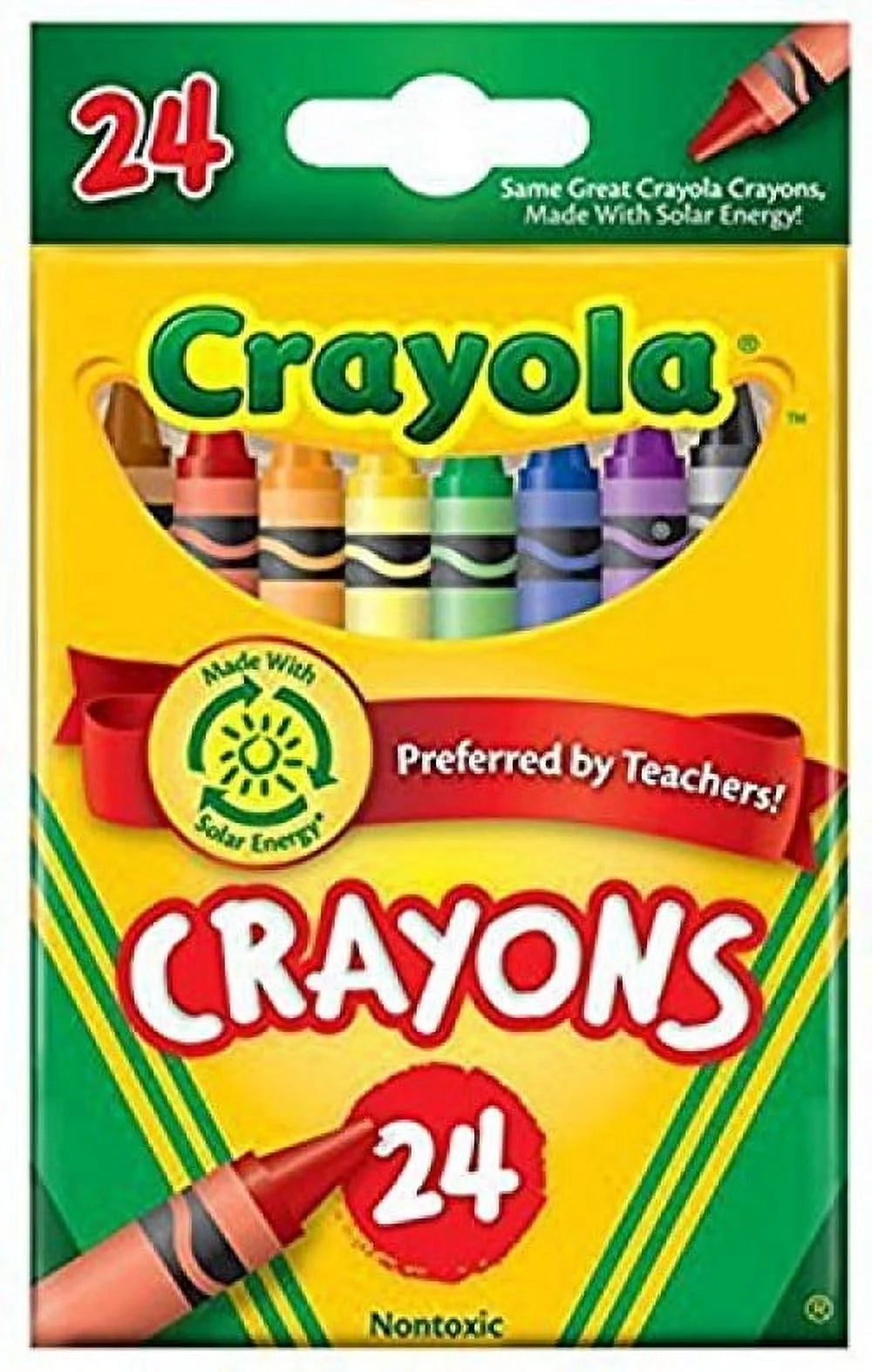 24 Count Box of Crayons Non-Toxic Color Coloring School Supplies (6 Packs)