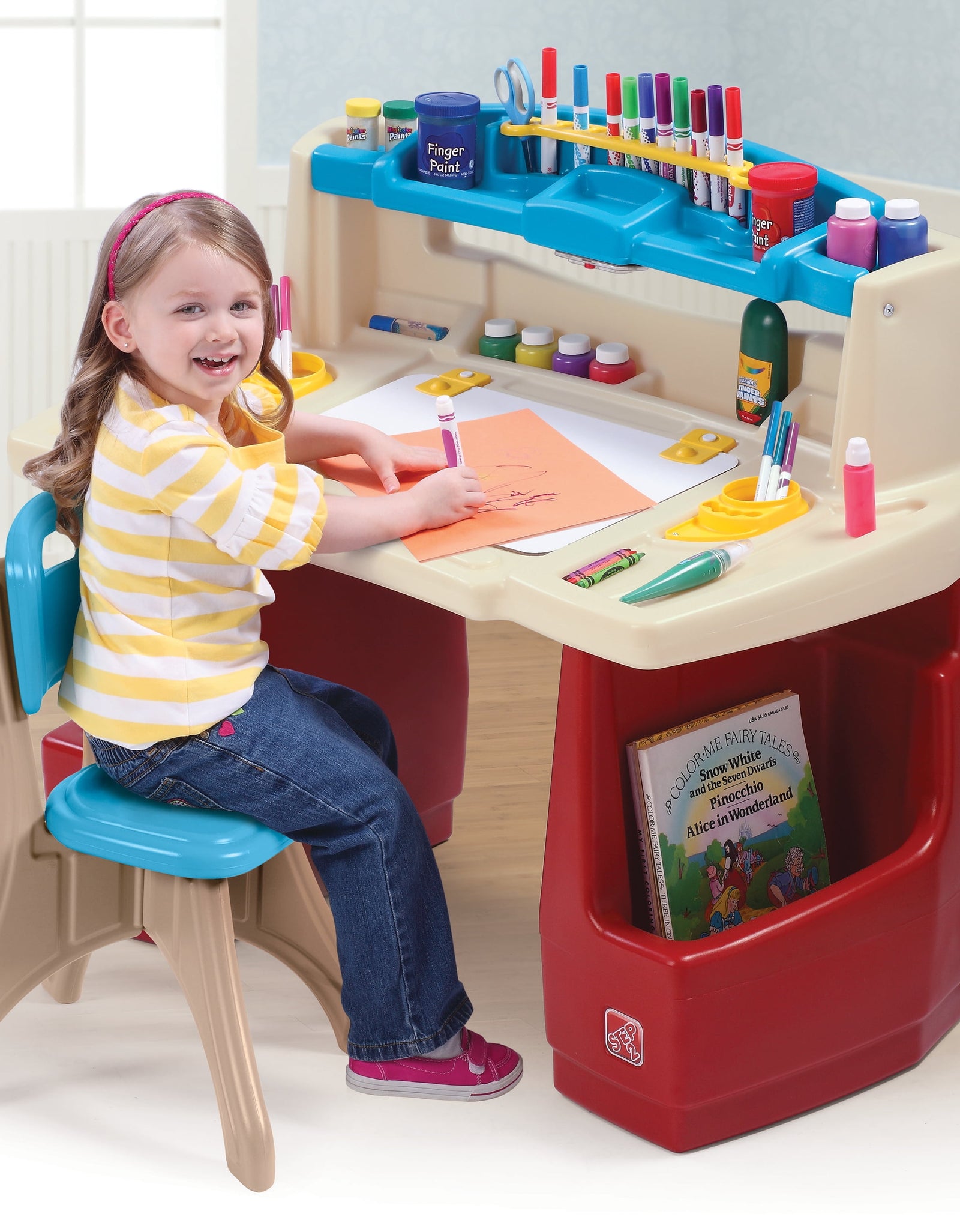 Deluxe Art Master Desk Plastic Kids Activity Center and Table