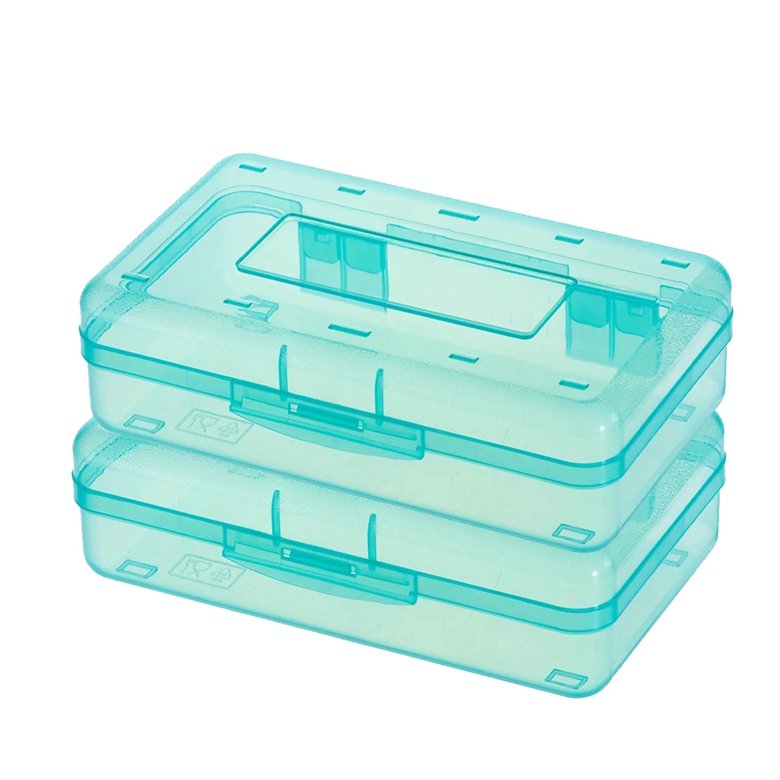 Plastic Pencil Cases with Snap-Tight Lid, Light Blue