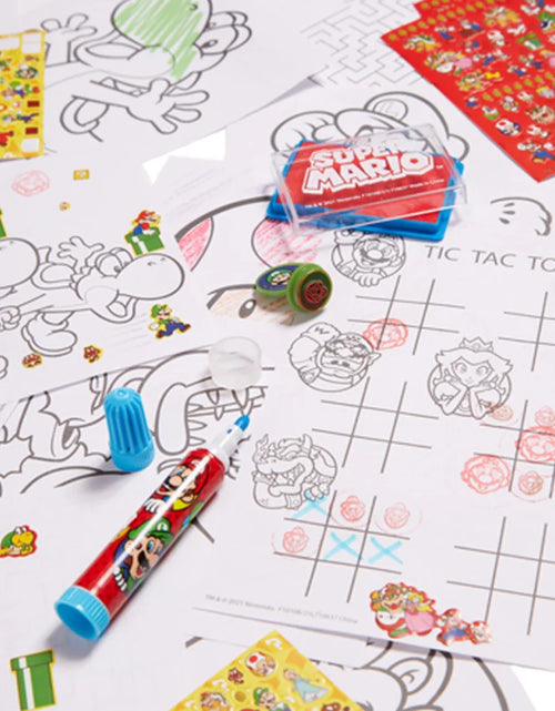 Load image into Gallery viewer, Super Mario Kids Art Kit with Carrying Tin Gel Pens Markers Stickers 500
