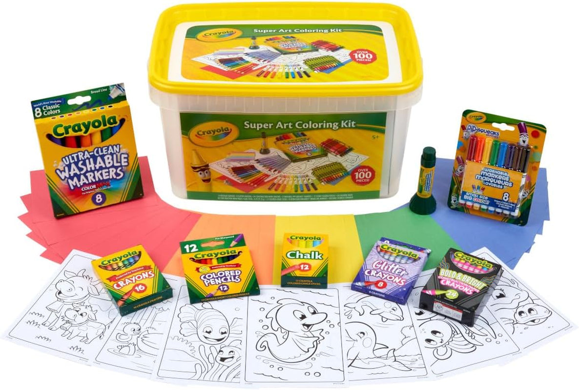 Super Art Coloring Kit (100+ Pcs), Arts & Crafts Set for Kids, Coloring Supplies, Arts & Crafts Set, Holiday Gifts for Kids [Amazon Exclusive]