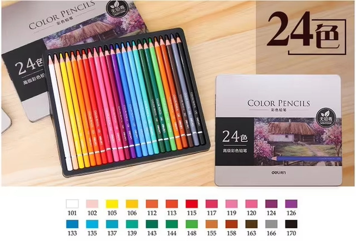 24/36/48/72Color Oily Colored Pencil Set Oil Painting Painting Art Supplies for Writing Drawing Sketch Lapis Lazuli Art Supplies