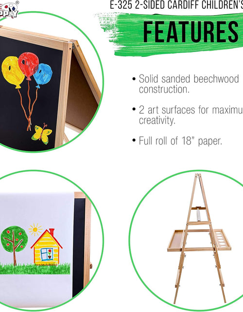 Load image into Gallery viewer, Cardiff Children&#39;S Art Activity Easel with Easel Paper Roll, 2 Large Storage Bins and Now 6 No-Spill Child&#39;S Paint Cups and Lids
