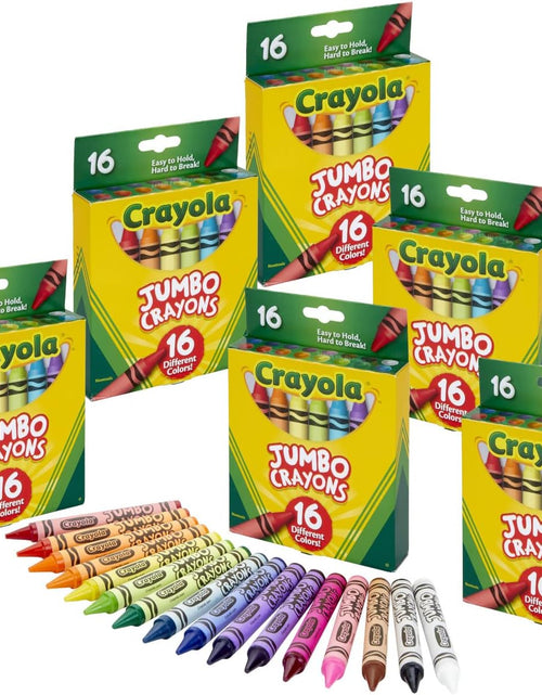 Load image into Gallery viewer, Jumbo Crayons Bulk, 6 Sets of 16 Large Crayons for Toddlers &amp; Kids, School Supplies, Gifts [Amazon Exclusive]
