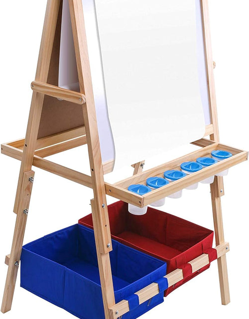 Load image into Gallery viewer, Cardiff Children&#39;S Art Activity Easel with Easel Paper Roll, 2 Large Storage Bins and Now 6 No-Spill Child&#39;S Paint Cups and Lids
