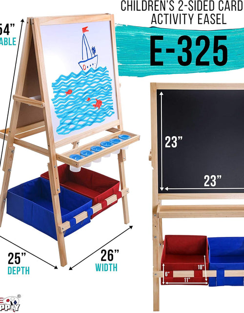 Load image into Gallery viewer, Cardiff Children&#39;S Art Activity Easel with Easel Paper Roll, 2 Large Storage Bins and Now 6 No-Spill Child&#39;S Paint Cups and Lids
