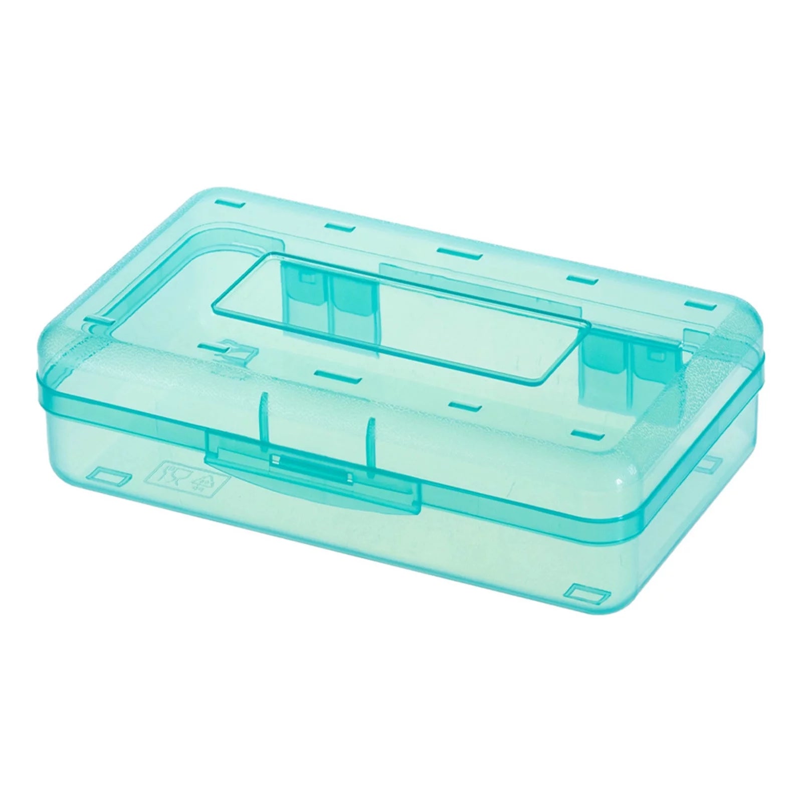 Plastic Pencil Cases with Snap-Tight Lid, Light Blue