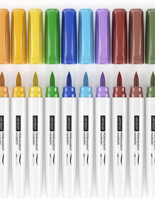 Load image into Gallery viewer, Colored Permanent Markers, Set of 40, Fine &amp; Brush Tip Paint Pens
