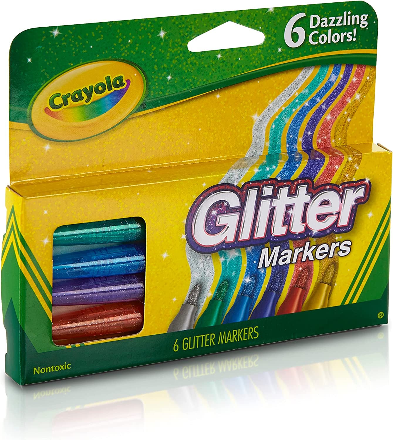 Glitter Markers 6Ct