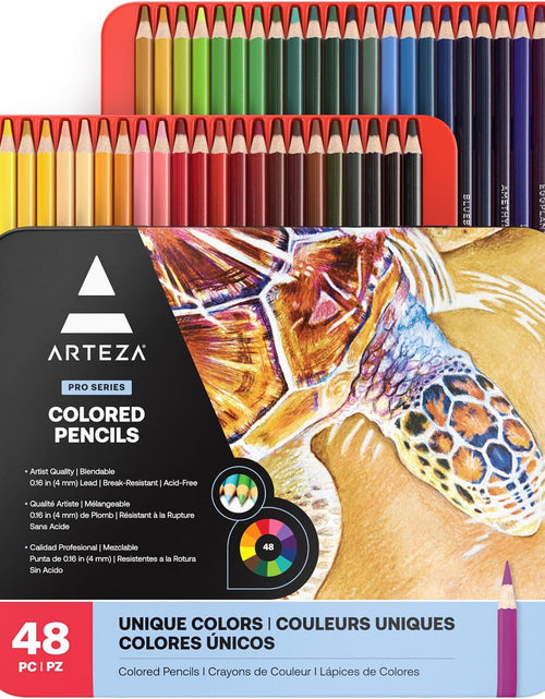 Load image into Gallery viewer, Colored Pencils, 48 Wax-Based Color Pencils, Vibrant Coloring Pencils in Tin Box for Adults, Professional Art Supplies
