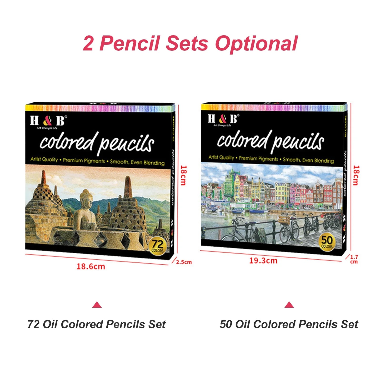 Oil Colored Pencils Set 72 Color Pre-Sharpened Color Sketch Pencils Art Supplies for Students Adults Artists Drawing Sketching Beginner