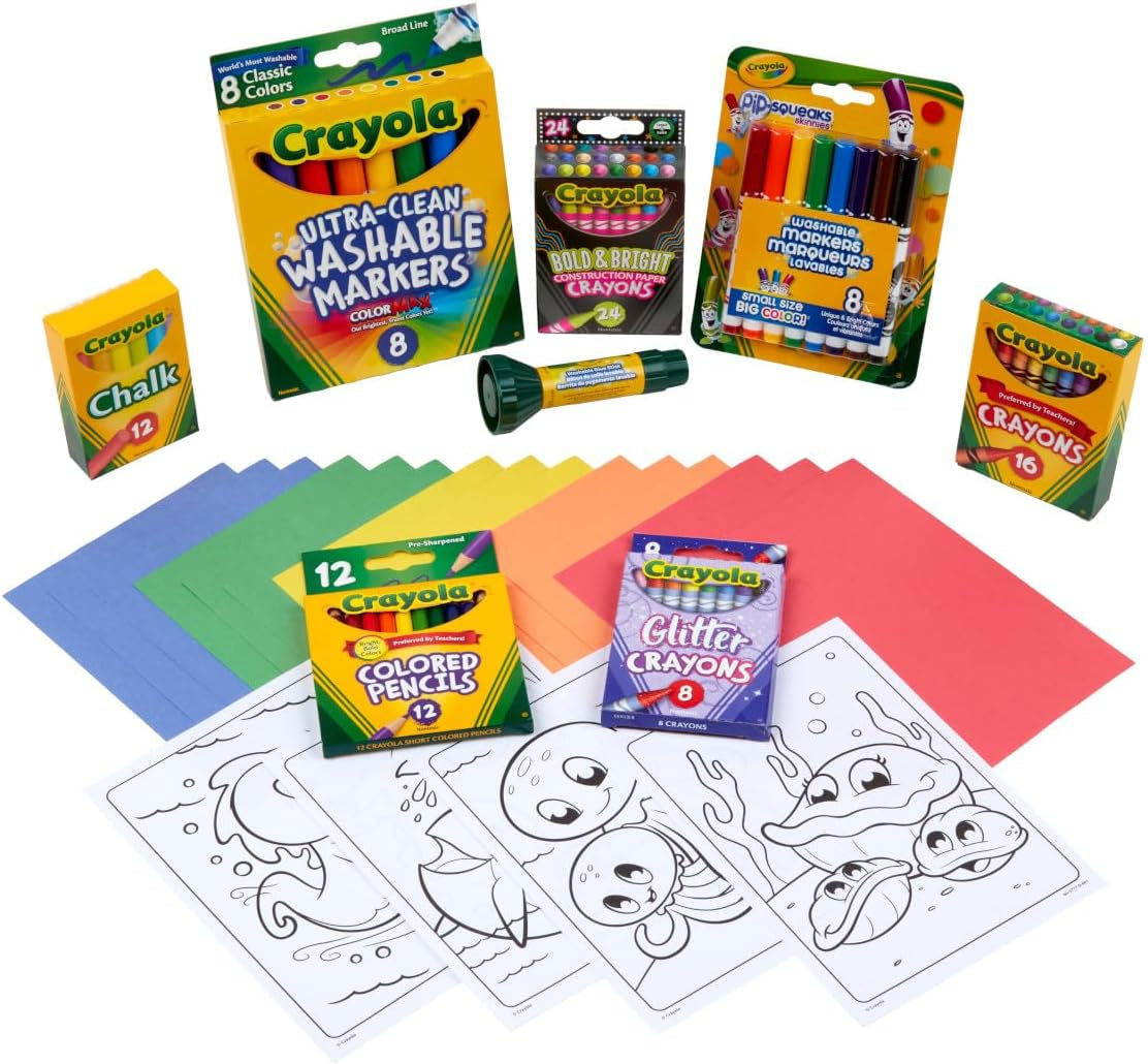 Super Art Coloring Kit (100+ Pcs), Arts & Crafts Set for Kids, Coloring Supplies, Arts & Crafts Set, Holiday Gifts for Kids [Amazon Exclusive]