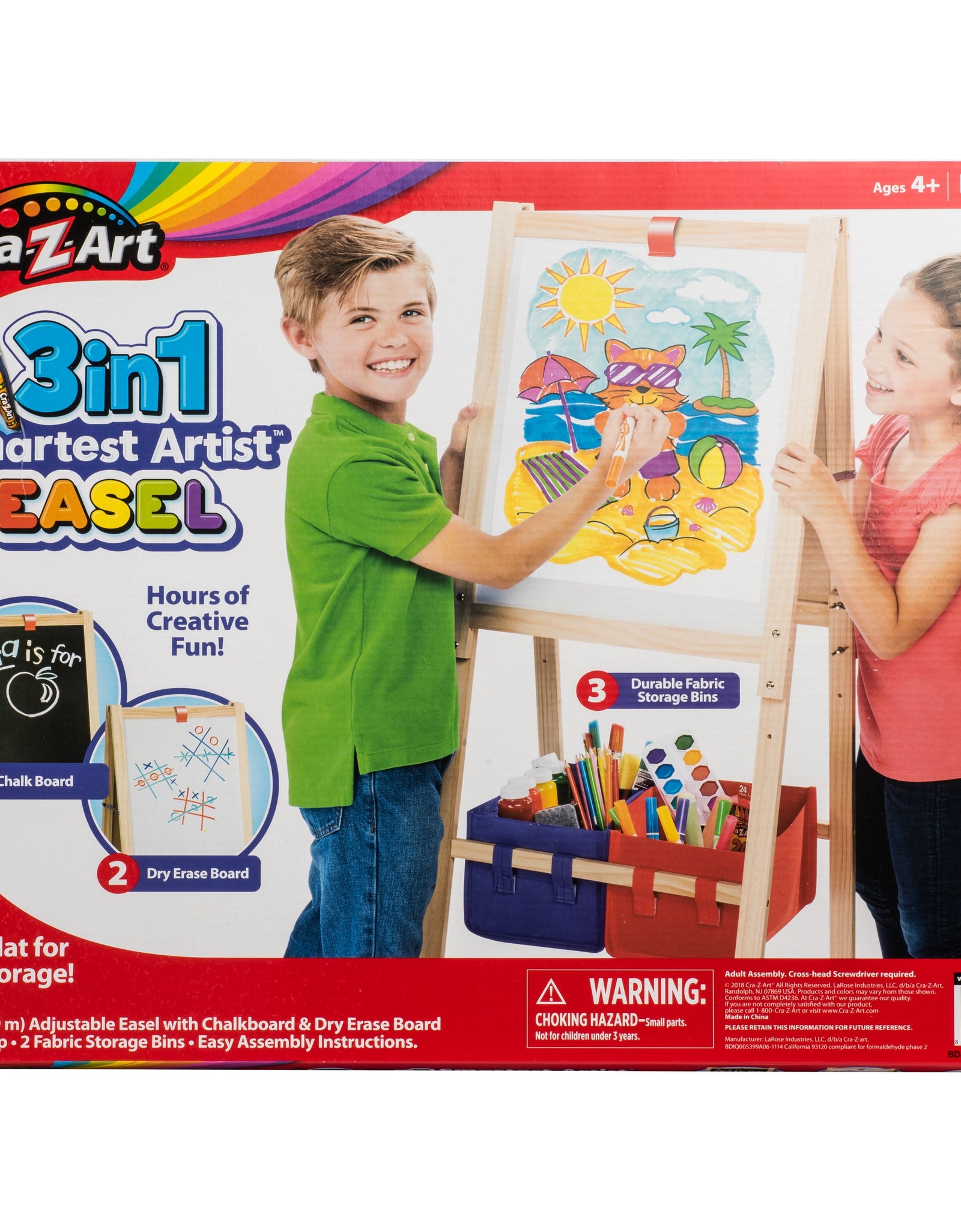 37"- 43" Double-Sided Wood Children'S Art Easel, Child Ages 4 and Up