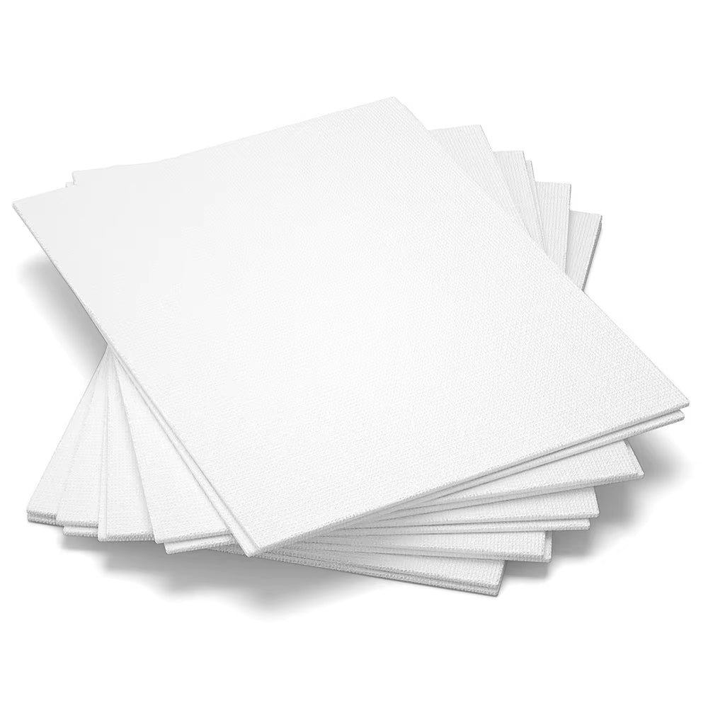 6Pcs Canvas Panels, Gesso Primed White Blank Canvas for Painting - Cotton Art Supplies Canvas Board for Acrylic Paints