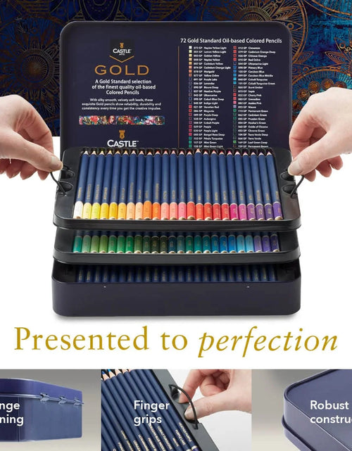 Load image into Gallery viewer, Gold Standard 72 Colored Pencils Tin Set
