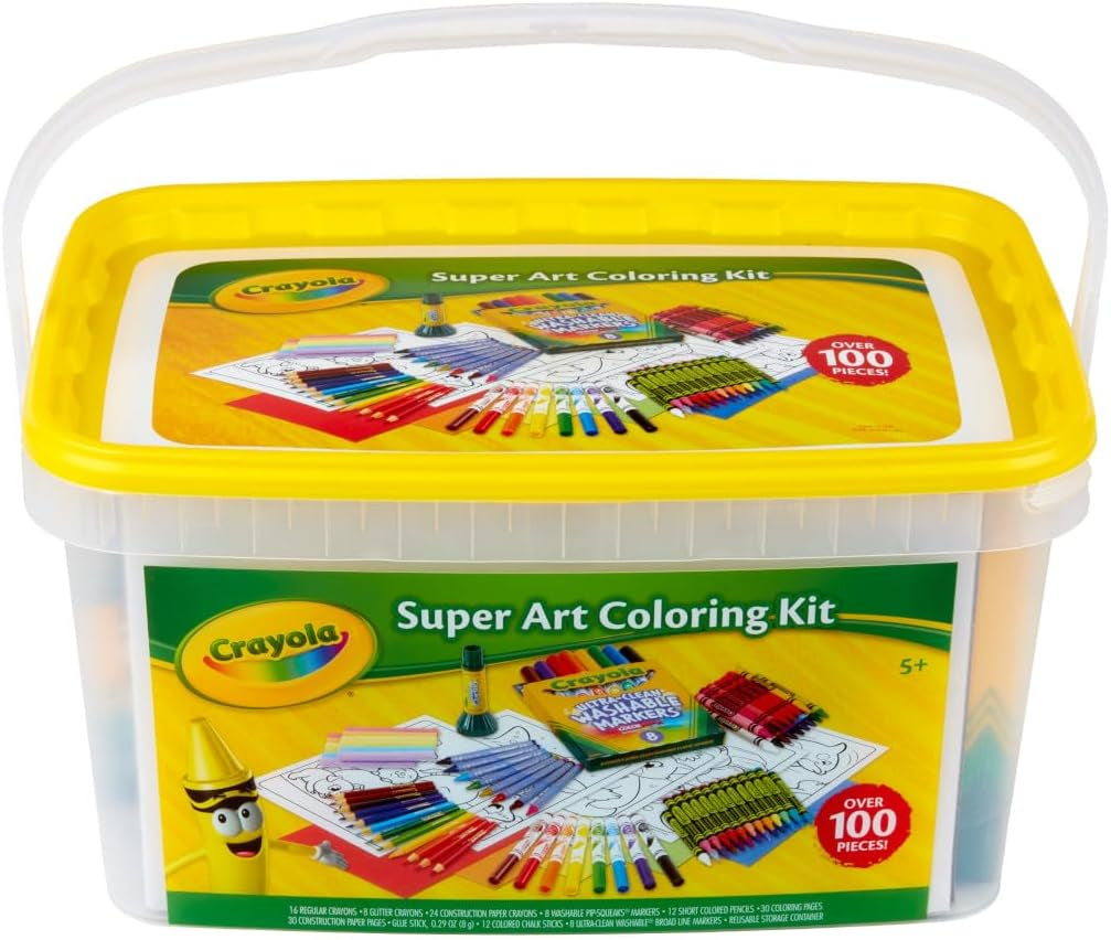 Super Art Coloring Kit (100+ Pcs), Arts & Crafts Set for Kids, Coloring Supplies, Arts & Crafts Set, Holiday Gifts for Kids [Amazon Exclusive]