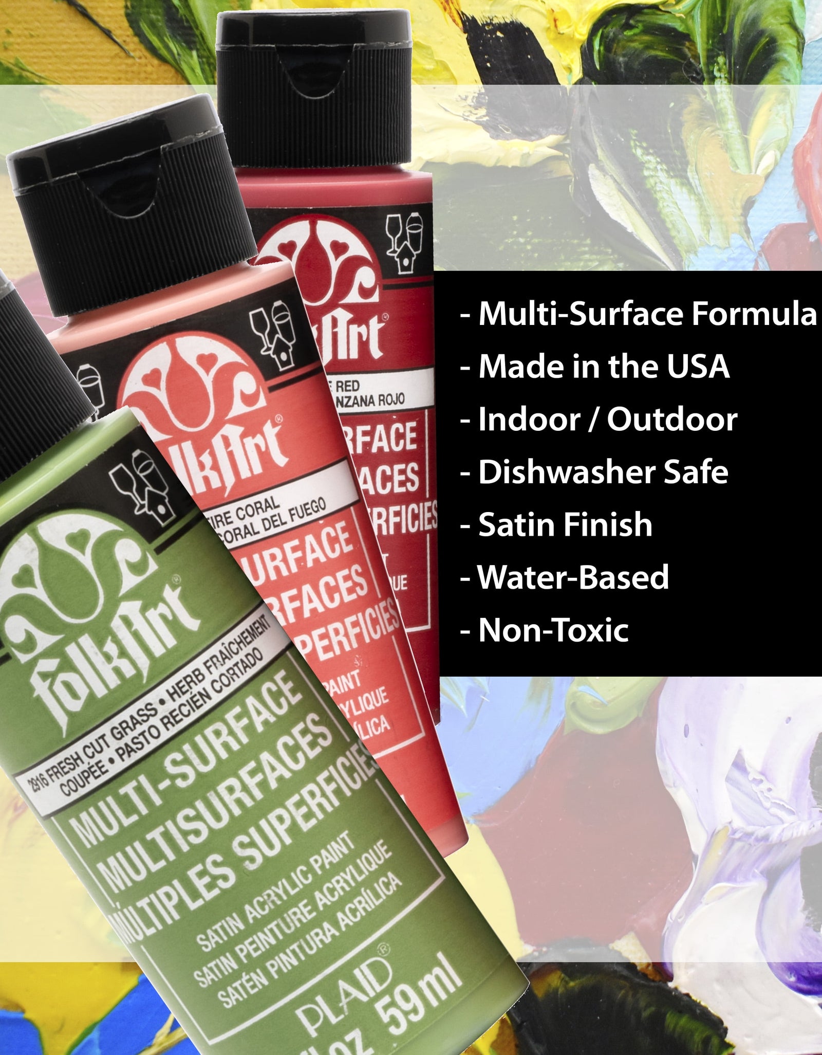 Multi-Surface Acrylic Craft Paint Set, Celebration, 20 Fl Oz, 10 Pc