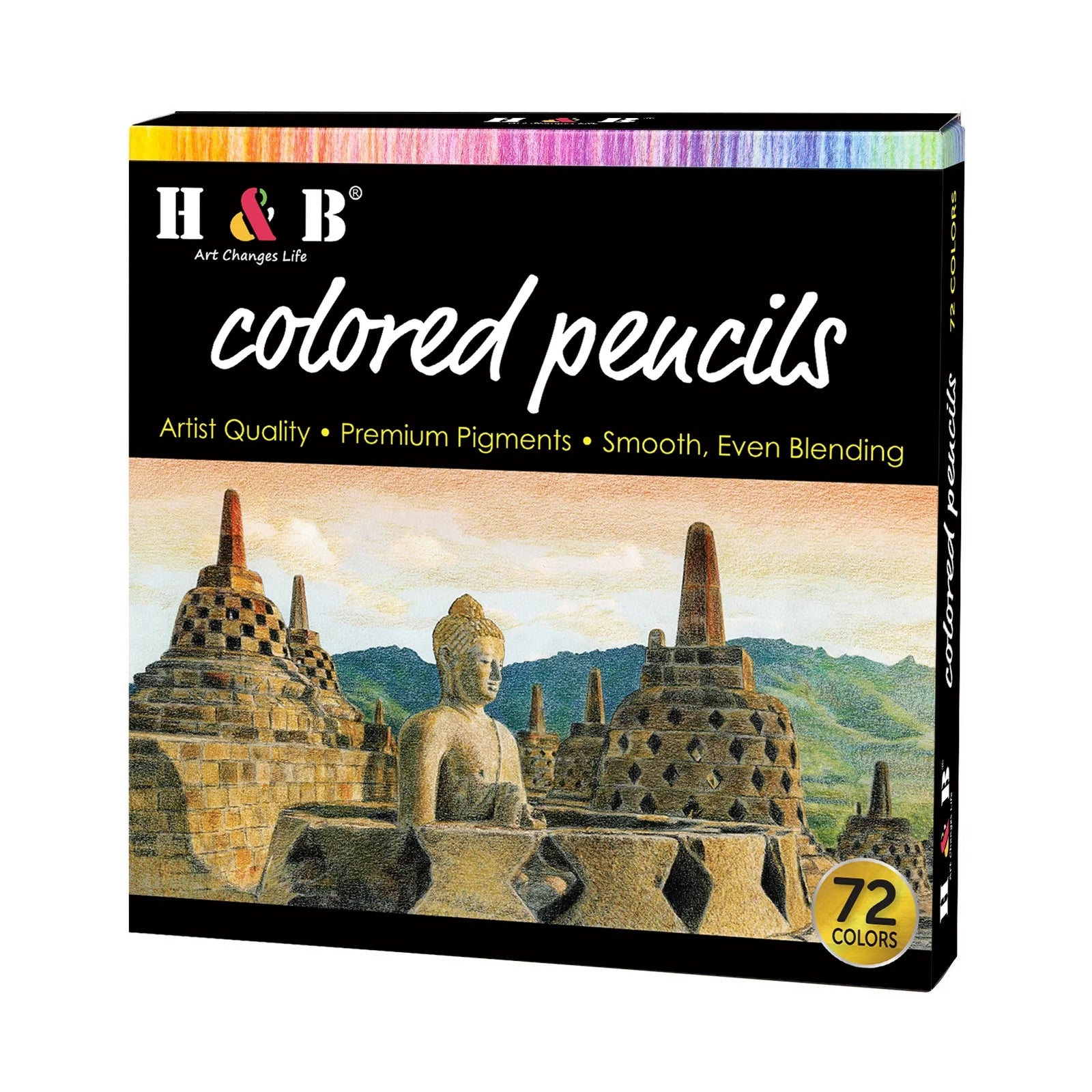 Oil Colored Pencils Set 72 Color Pre-Sharpened Color Sketch Pencils Art Supplies for Students Adults Artists Drawing Sketching Beginner