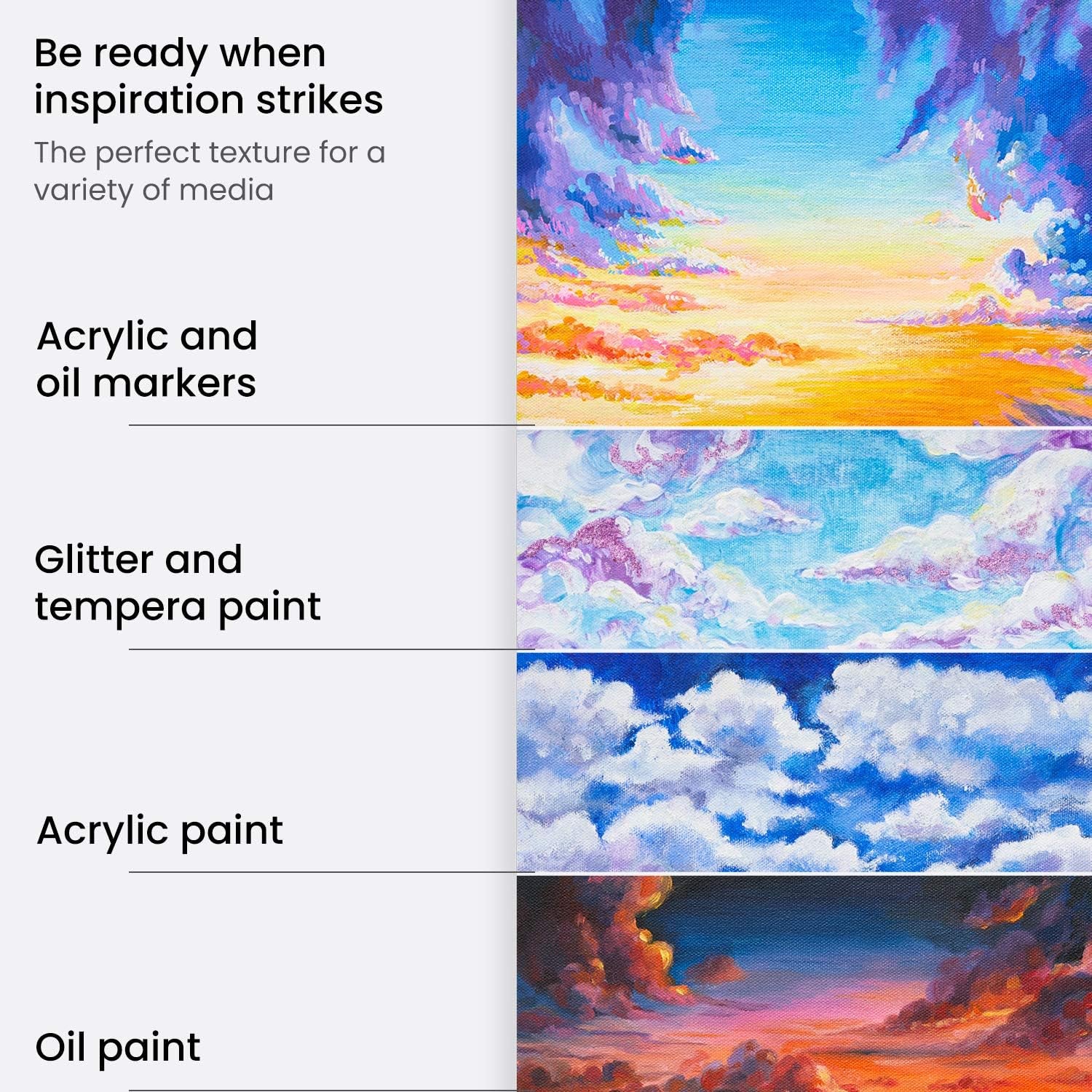 Canvas Pad, 9 X 12 Inches, Pack of 1, 10 Sheets, Glue-Bound Canvas Paper for Oil and Acrylic Painting and Mixed Media Techniques