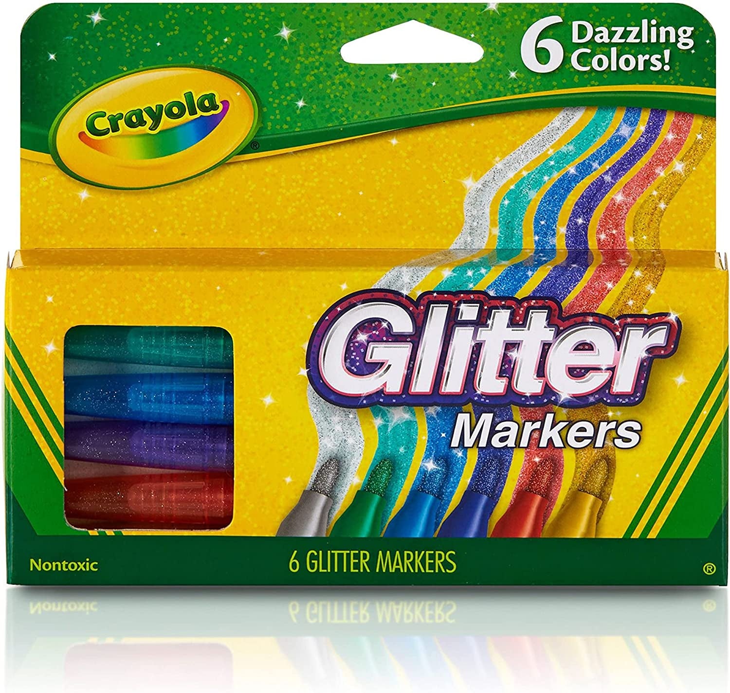 Glitter Markers 6Ct