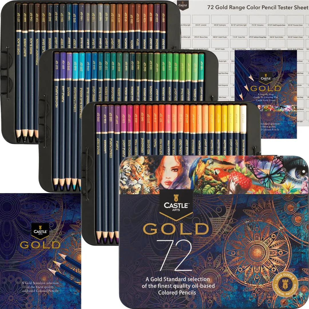 Gold Standard 72 Colored Pencils Tin Set