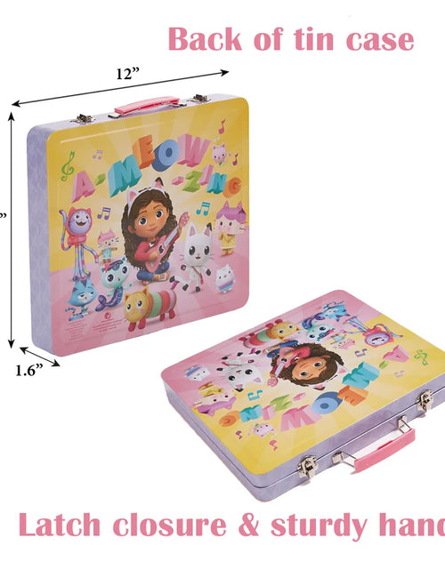 Load image into Gallery viewer, Gabbys Dollhouse Girls Art Kit with Carrying Tin Gel Pens Markers Stickers 200 Pc
