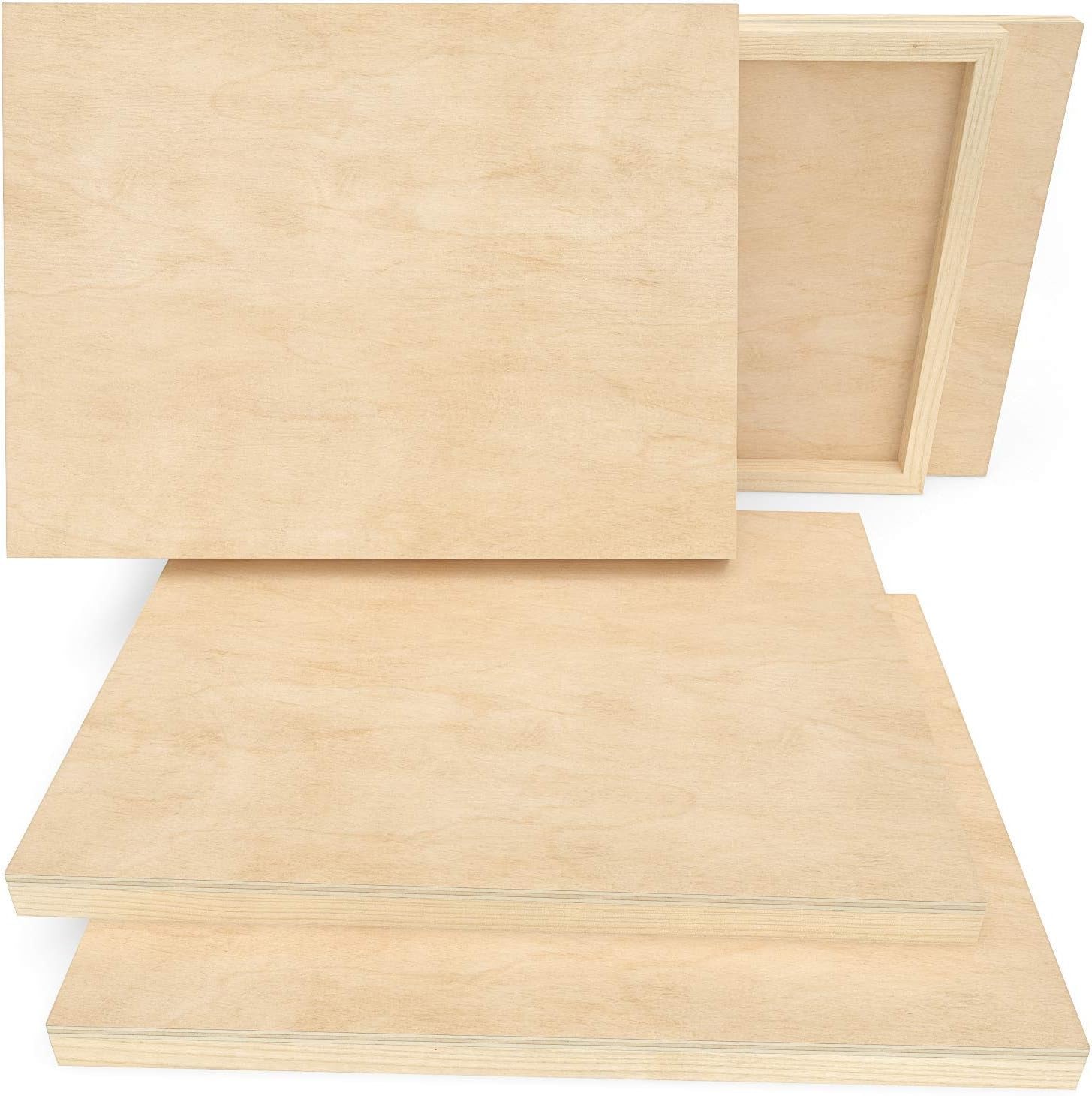 Wood Canvas Boards, 9 X 12 Inches, Pack of 5, Birch Wood, Wooden Panels for Acrylic and Oil Painting, Wood Burning, Crafting