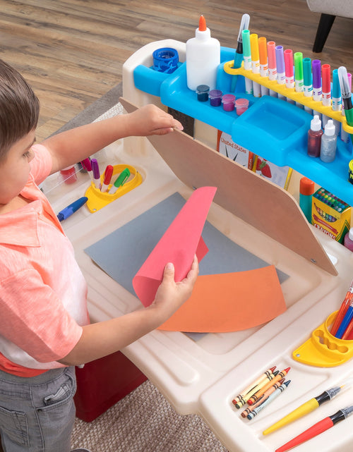 Load image into Gallery viewer, Deluxe Art Master Desk Plastic Kids Activity Center and Table
