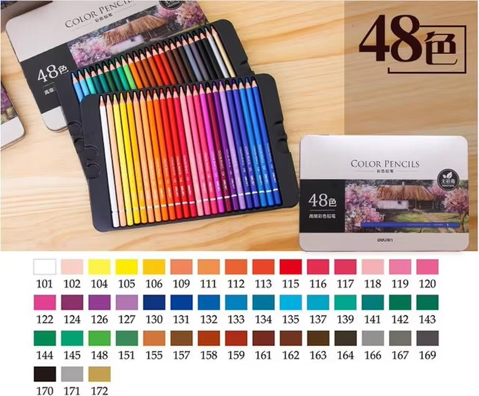 24/36/48/72Color Oily Colored Pencil Set Oil Painting Painting Art Supplies for Writing Drawing Sketch Lapis Lazuli Art Supplies