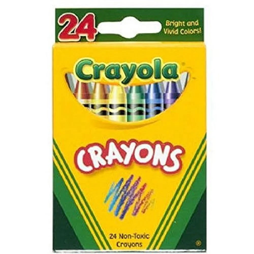 24 Count Box of Crayons Non-Toxic Color Coloring School Supplies (6 Packs)