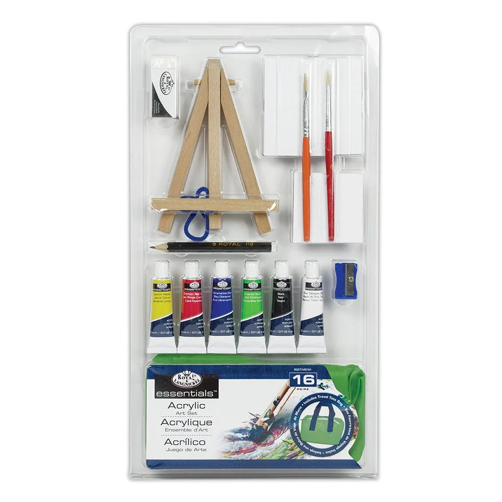 RSET-MS101 | Mini Acrylic Painting 16Pc Easel Art Set