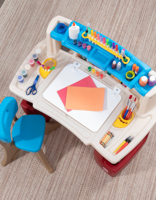 Load image into Gallery viewer, Deluxe Art Master Desk Plastic Kids Activity Center and Table
