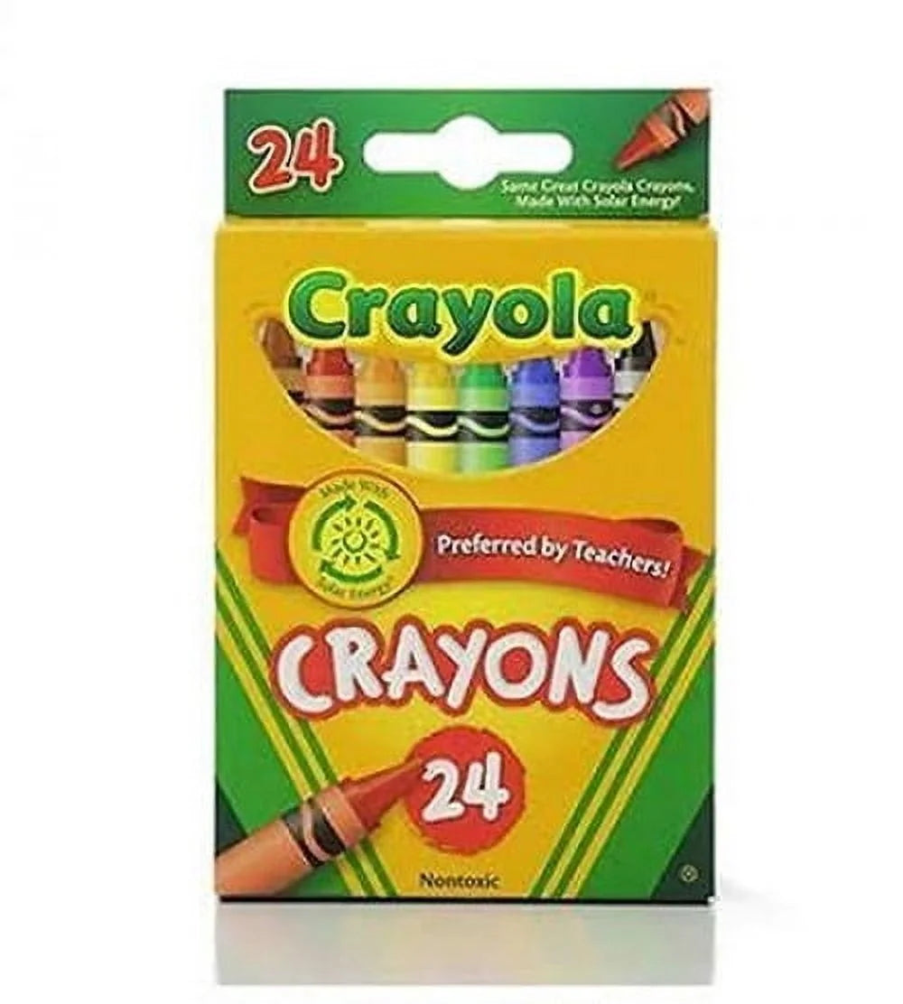 24 Count Box of Crayons Non-Toxic Color Coloring School Supplies (6 Packs)